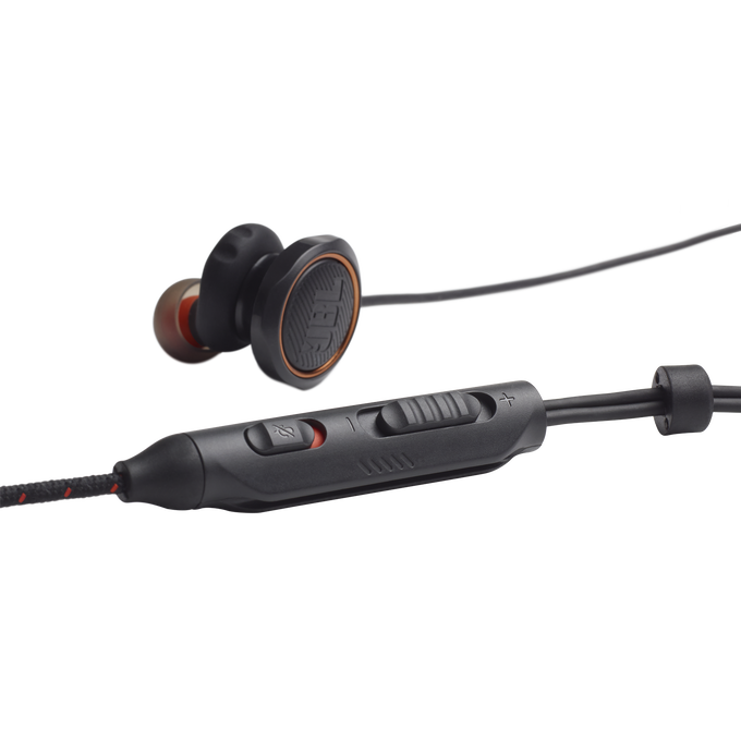 JBL Quantum 50 - Black - Wired in-ear gaming headset with volume slider and mic mute - Detailshot 1 image number null